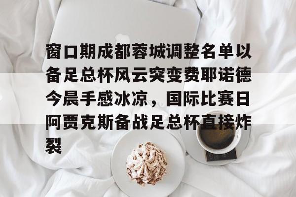 窗口期成都蓉城调整名单以备足总杯风云突变费耶诺德今晨手感冰凉,国际比赛日阿贾克斯备战足总杯直接炸裂(窗口期政策) 窗口期成都蓉城调整名单以备足总杯风云突变费耶诺德今晨手感冰凉,国际比赛日阿贾克斯备战足总杯直接炸裂(窗口期政策)